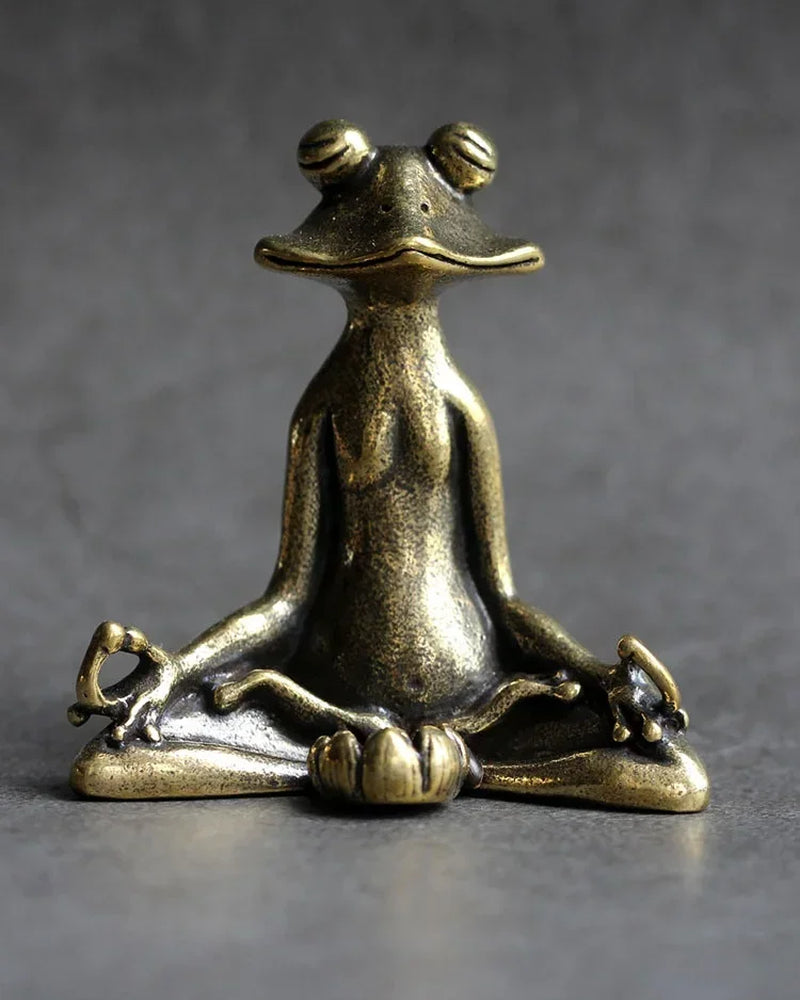 Spiritual Abacus Solid Copper Zen Frog Incense Holder – Retro Copperware Tea Pet & Stick Burner Ornament