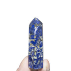 Spiritual Abacus 🔷 Natural Lapis Lazuli Crystal Wand (1.57"–3.14") Polished Hexagonal Point 