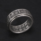 Spiritual Abacus 925 Sterling Silver Tibetan Spinner Ring – Om Mani Padme Hum Mantra for Men