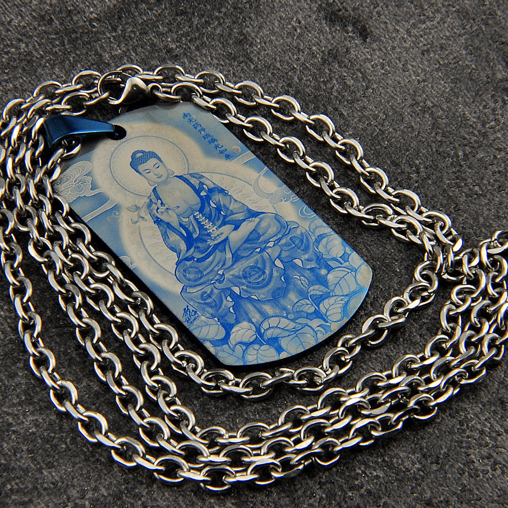 Spiritual Abacus™ Buddha Tag Pendant Necklace – Minimalist Spiritual Charm Jewelry