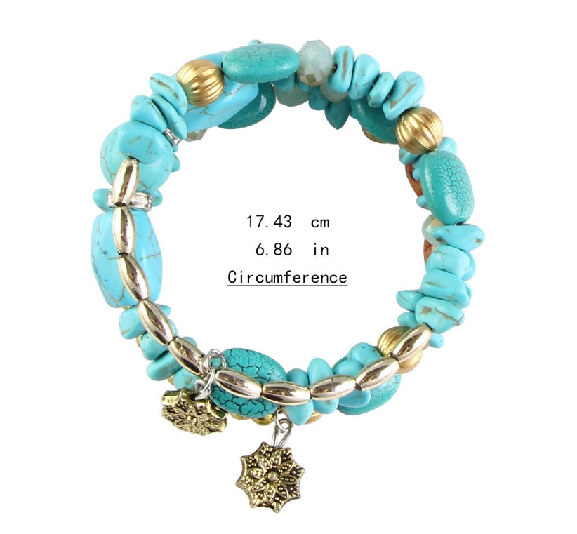 Spiritual Abacus™ Natural Pine Agate Beaded Wrap Bracelet