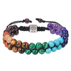 🌈 Spiritual Abacus 7 Chakra Stone Bead Yoga Meditation Bracelet (6mm)