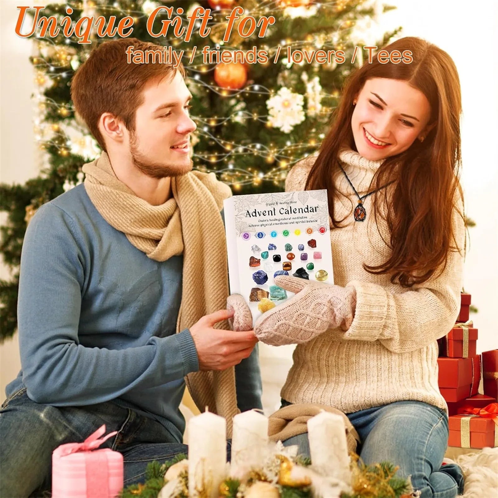 🎄 24-Day Crystal Advent Calendar – Natural Healing Stones Countdown Set Holiday Gift Box with 24 Unique Crystals by Spiritual Abacus