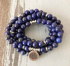 Spiritual Abacus™ Lapis Lazuli Crystal Lotus OM Bracelet – Inner Peace & Intuition Yoga Jewelry