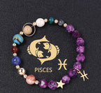 Spiritual Abacus Twelve Constellations Natural Stone Bracelet with Eight Planets