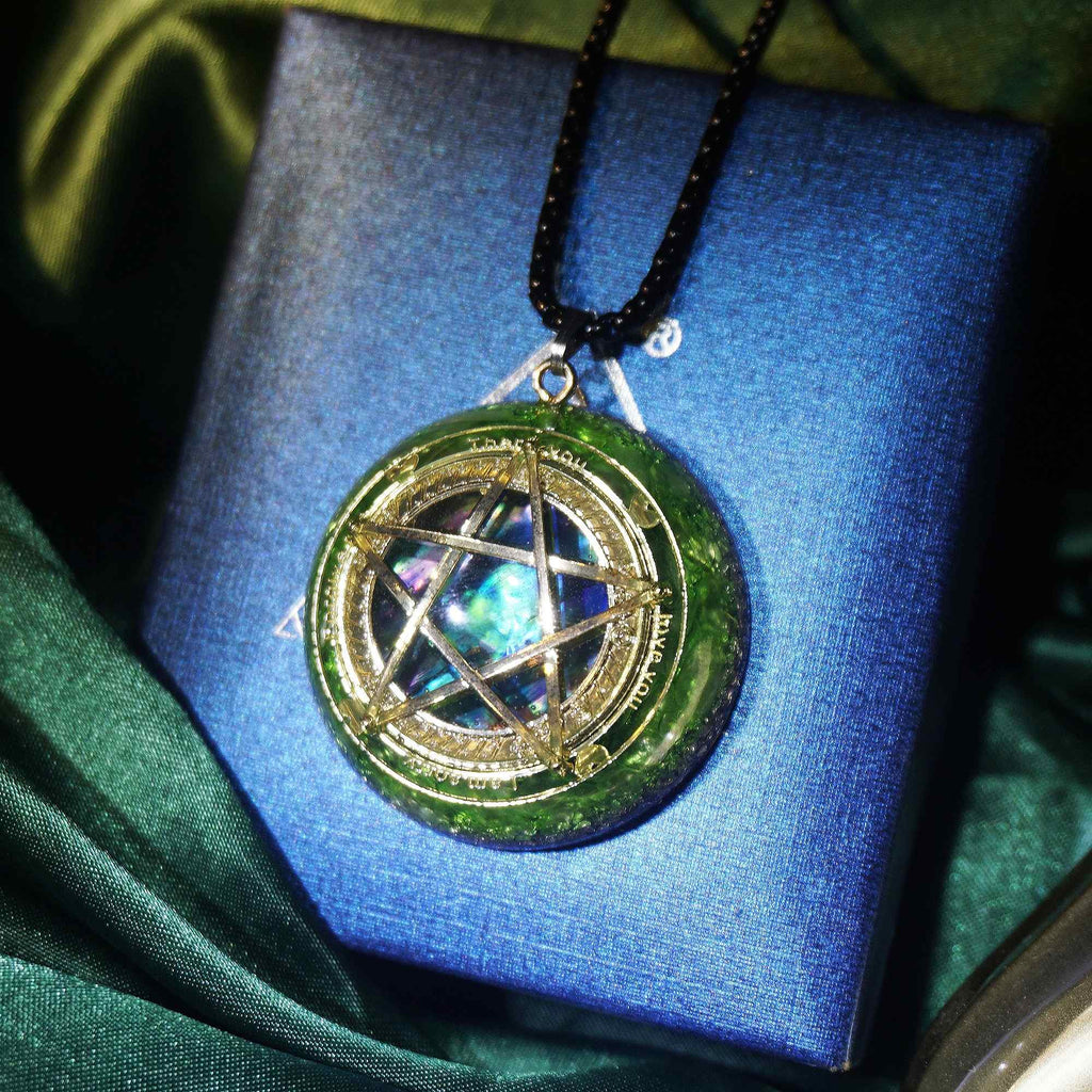 Spiritual Abacus Crystal Pentagram Pendant Necklace for Men and Women