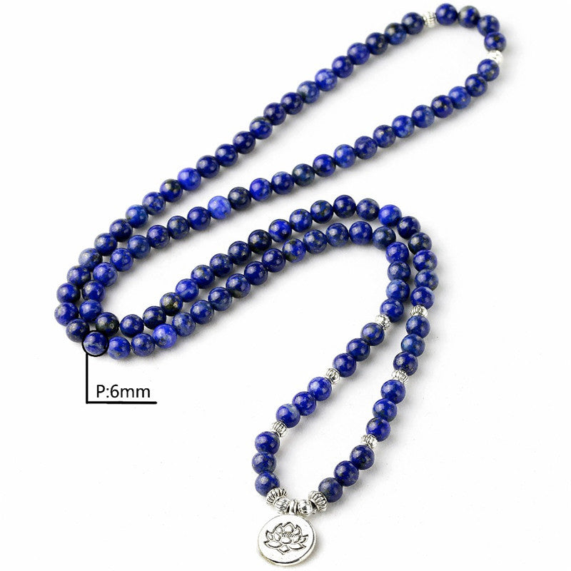 Spiritual Abacus™ Lapis Lazuli Crystal Lotus OM Bracelet – Inner Peace & Intuition Yoga Jewelry