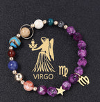 Spiritual Abacus Twelve Constellations Natural Stone Bracelet with Eight Planets