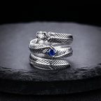 Spiritual Abacus Retro 925 Sterling Silver Leaf Ring