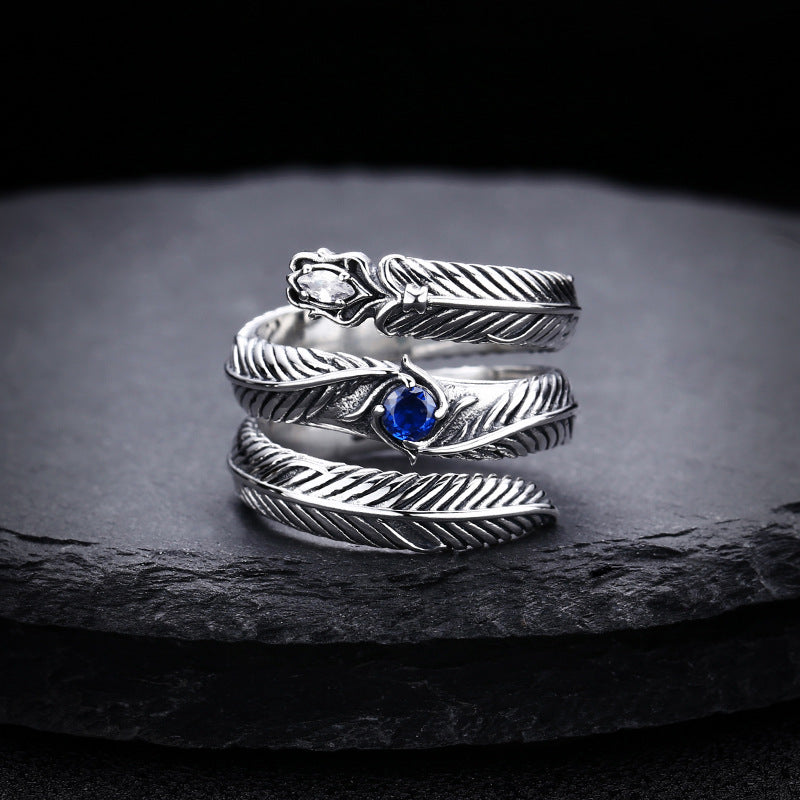 Spiritual Abacus Retro 925 Sterling Silver Leaf Ring