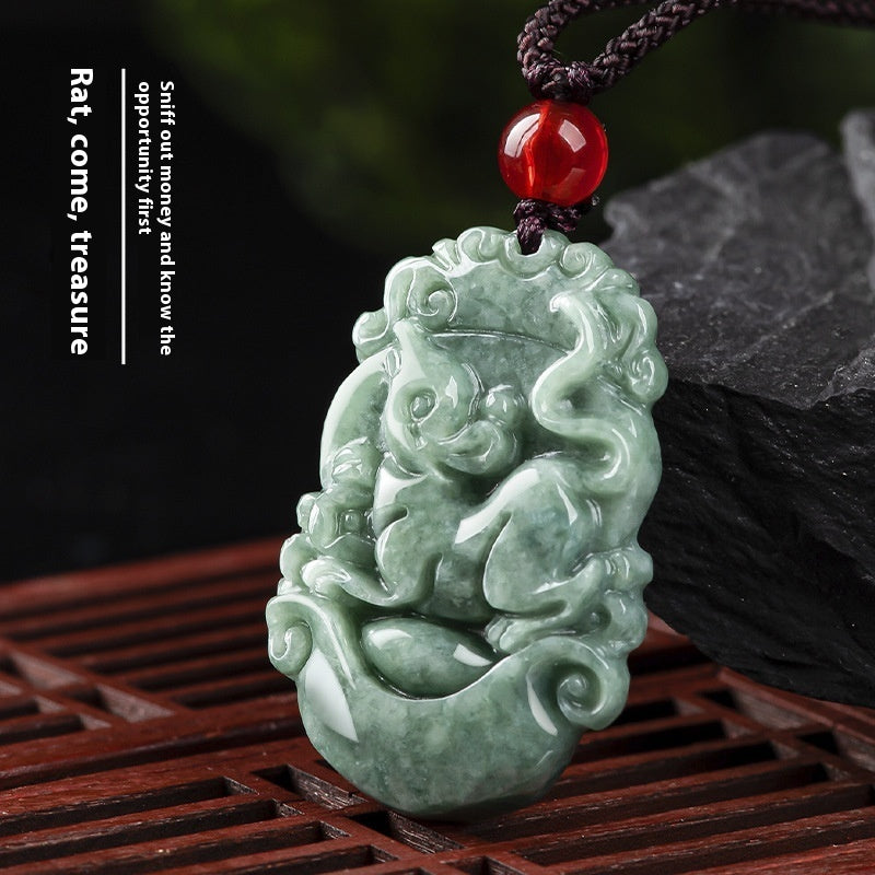 Spiritual Abacus Natural Cargo Jade Chinese Zodiac Pendant Ornaments (12 Signs)