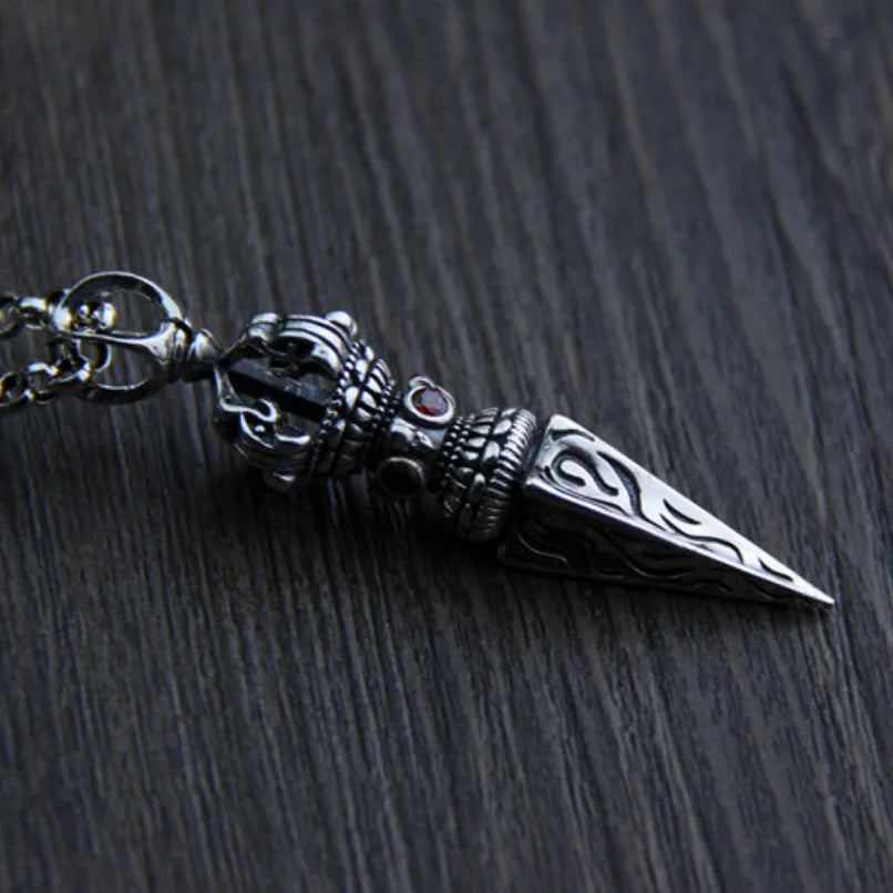 Spiritual Abacus👑 S925 Sterling Silver Retro Crown Vajra Pendant