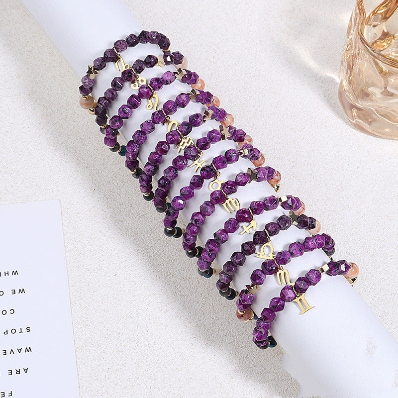 Spiritual Abacus Twelve Constellations Natural Stone Bracelet with Eight Planets