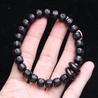 Spiritual Abacus Natural Ebony 108 Mala Beads – Tibetan Six-Character Mantra Turning Wheel Rosary Necklace