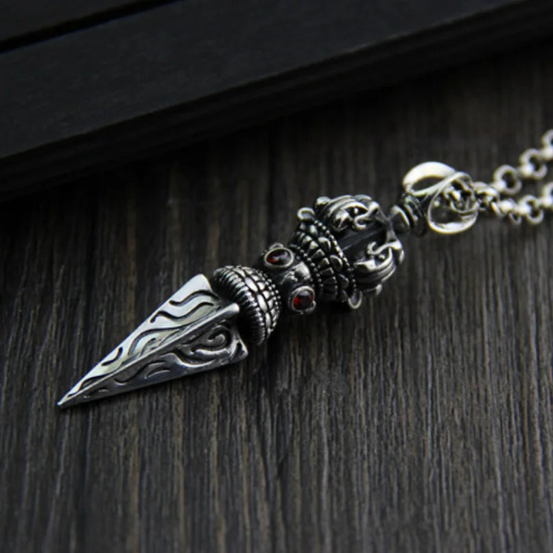 Spiritual Abacus👑 S925 Sterling Silver Retro Crown Vajra Pendant