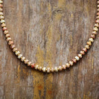 💎 Spiritual Abacus Natural Stone Beaded Choker – Minimalist Collar Necklace for Women