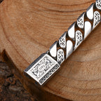 Spiritual Abacus 925 Sterling Silver Tangcao Pattern Cuban Bracelet – Thick Men’s Style