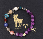 Spiritual Abacus Twelve Constellations Natural Stone Bracelet with Eight Planets