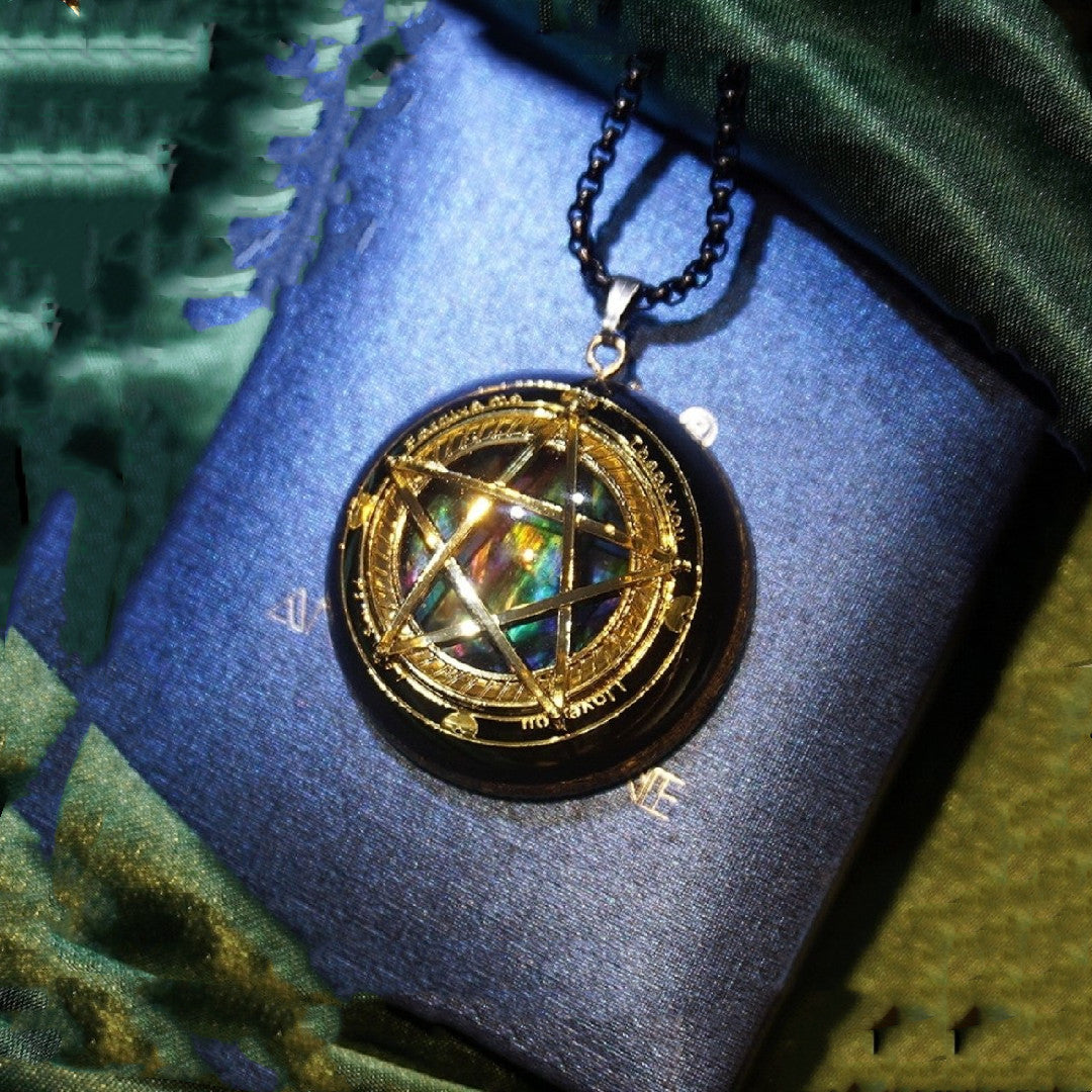Spiritual Abacus Crystal Pentagram Pendant Necklace for Men and Women