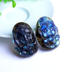 Spiritual Abacus Natural Labradorite Raw Crystal Blue Light Elephant Baby Pendant & Ornament