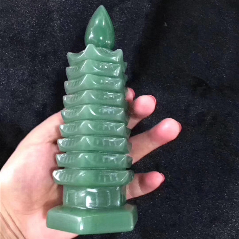 Spiritual Abacus Natural Aventurine Jade Wenchang Pagoda Ornament