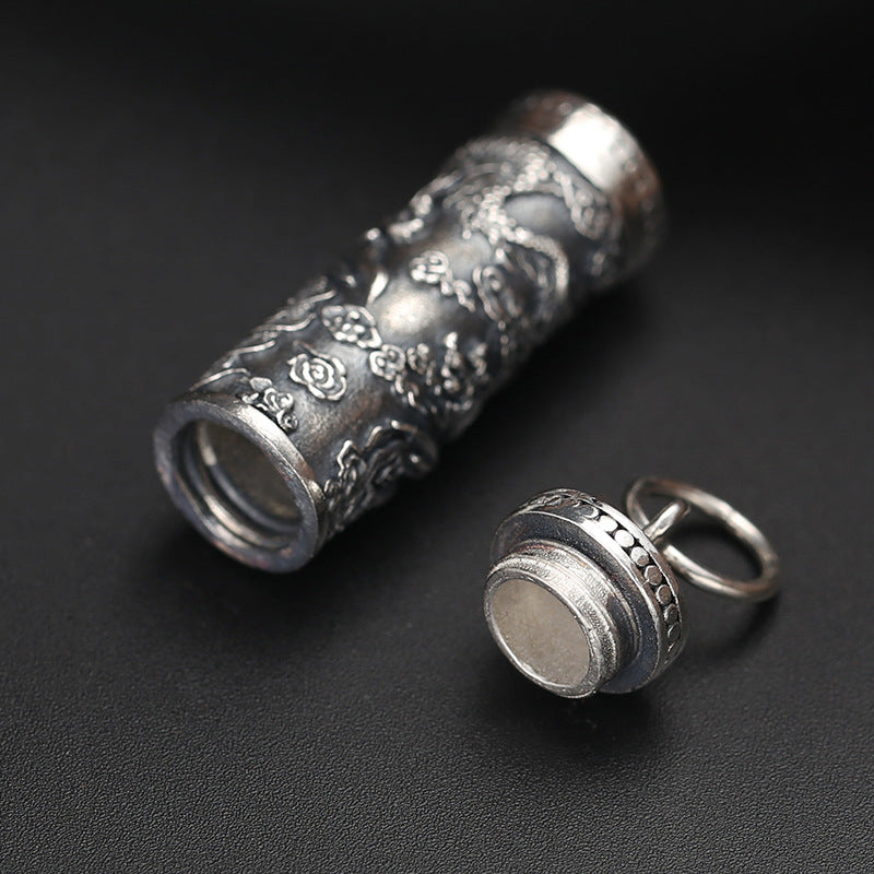 Spiritual Abacus S925 Sterling Silver Tenglong Pattern Buddha Pendant