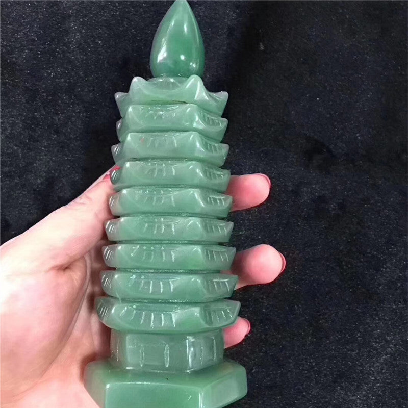 Spiritual Abacus Natural Aventurine Jade Wenchang Pagoda Ornament