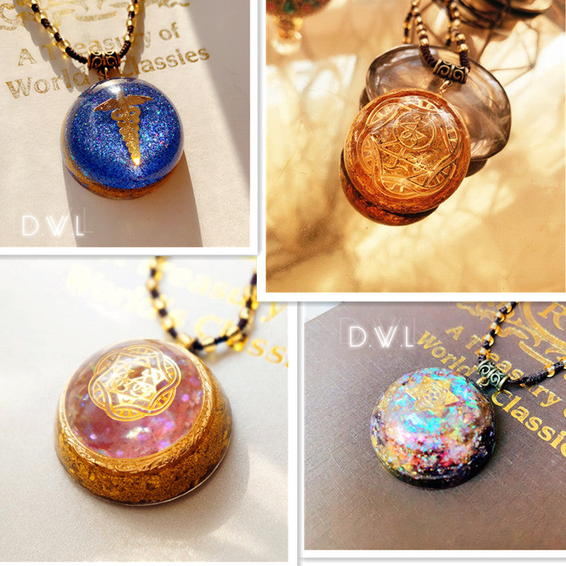 Spiritual Abacus Bonanza Wish Heart Fortune Charm Pendant Necklace
