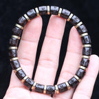 Spiritual Abacus Natural Ebony 108 Mala Beads – Tibetan Six-Character Mantra Turning Wheel Rosary Necklace