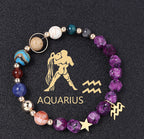 Spiritual Abacus Twelve Constellations Natural Stone Bracelet with Eight Planets