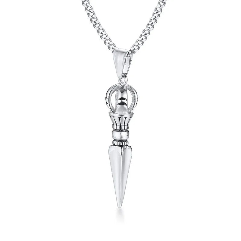 Spiritual Abacus ⚔️ Gandhanra Stainless Steel Tibetan Vajra Dagger Pendant