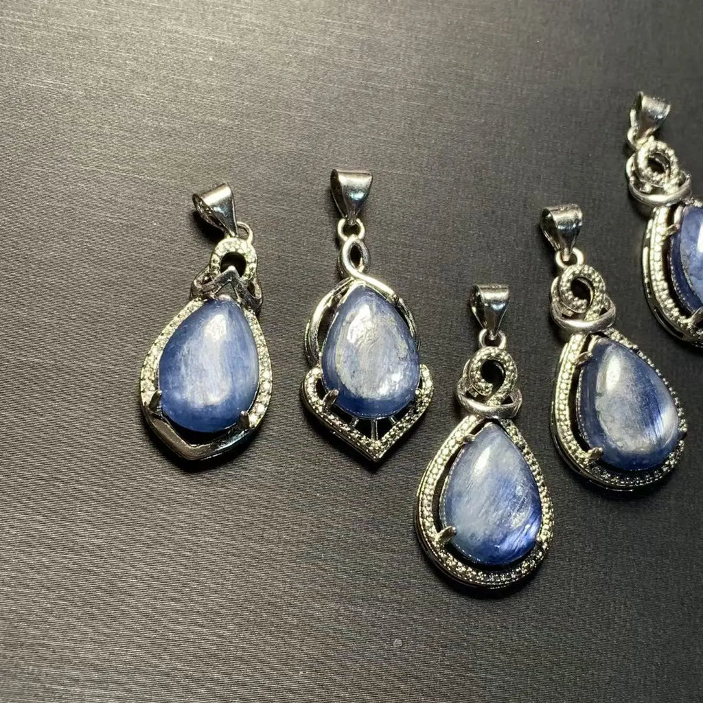 🔷 Spiritual Abacus – Natural Blue Kyanite Pendant Necklace