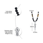 🗡️ Spiritual Abacus Tibetan Phurba Kilaya Necklace Tiger’s Eye & Lava Stone Necklace