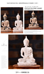 🪷 Spiritual Abacus Sandstone Buddha Statue Small Sitting Buddha Resin Sculpture