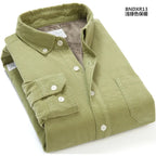 Spiritual Abacus™ Men’s Corduroy Thermal Shirt – Thick Fleece-Lined Cotton Long Sleeve Winter Top
