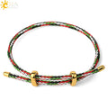 Spiritual Abacus™ Adjustable Braided Rope Couple Bracelets – Red & Black Steel Wire Unisex Jewelry