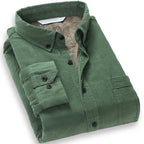 Spiritual Abacus™ Men’s Corduroy Thermal Shirt – Thick Fleece-Lined Cotton Long Sleeve Winter Top