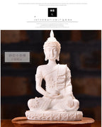 🪷 Spiritual Abacus Sandstone Buddha Statue Small Sitting Buddha Resin Sculpture
