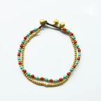 Spiritual Abacus™ Turquoise & Copper Bead Anklet – Bohemian Style Women’s Beach Jewelry with Bells