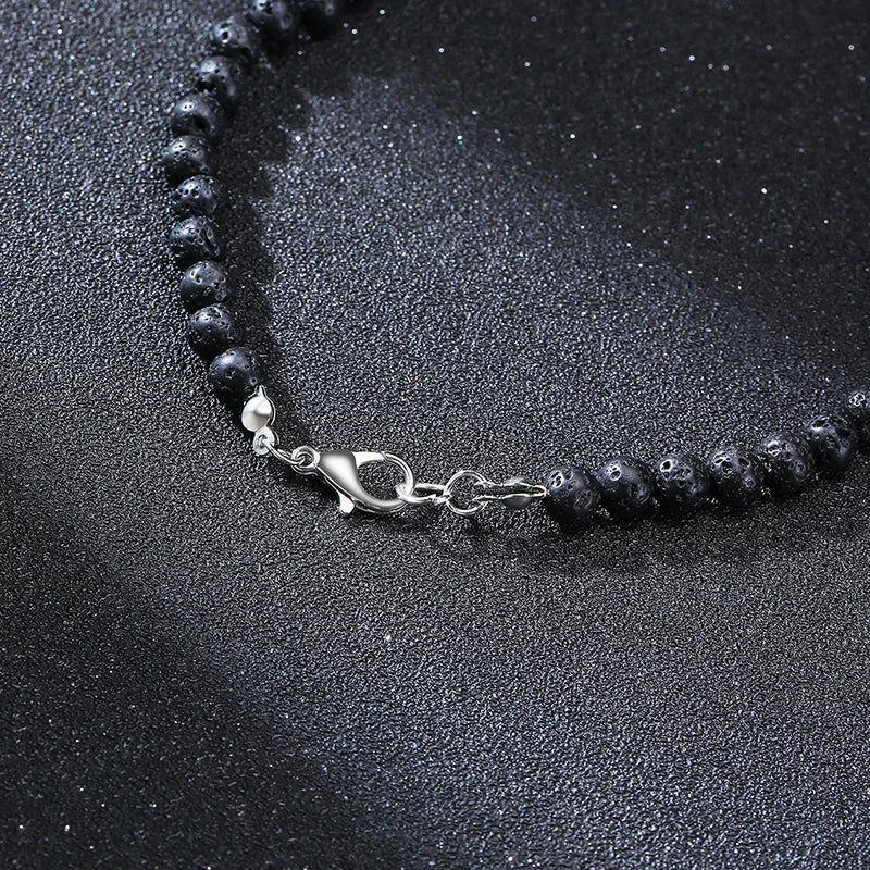 🗡️ Spiritual Abacus Tibetan Phurba Kilaya Necklace Tiger’s Eye & Lava Stone Necklace
