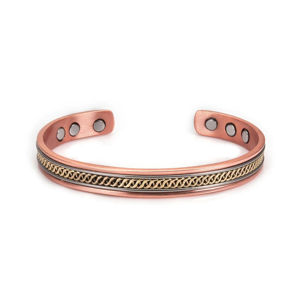🧲 Spiritual Abacus Pure Copper Magnetic Bracelet – Adjustable Cuff for Arthritis Pain Relief
