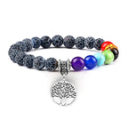 🌈 Spiritual Abacus 7 Chakra Tree of Life Bracelet Natural Stone Reiki Beads