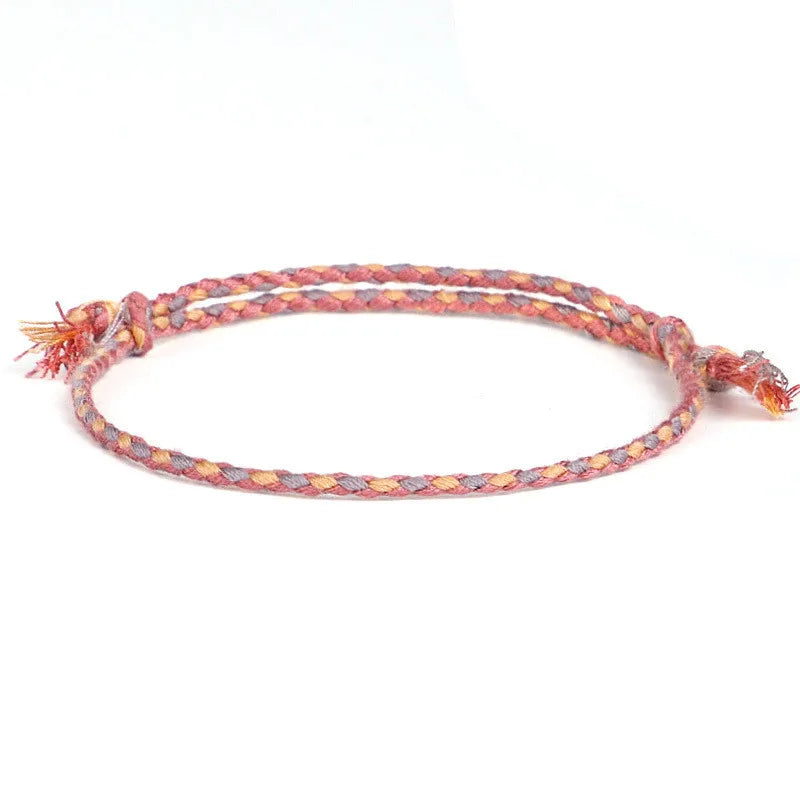 Spiritual Abacus™ Men’s Adjustable 925 Silver-Plated Bracelet – Handmade Woven Rope Chain with Tibetan Buddha Charm