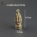 Spiritual Abacus™ Pure Copper Folded Hands Keychain – Buddha-Inspired Brass Pendant Charm for Mindful Living