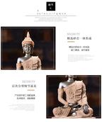 🪷 Spiritual Abacus Sandstone Buddha Statue Small Sitting Buddha Resin Sculpture