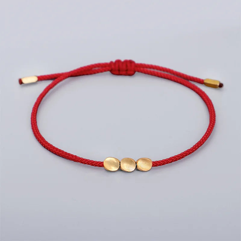 Spiritual Abacus™ Red String Bracelet – Handwoven Wax Cord Friendship & Mindfulness Jewelry