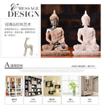 🪷 Spiritual Abacus Sandstone Buddha Statue Small Sitting Buddha Resin Sculpture