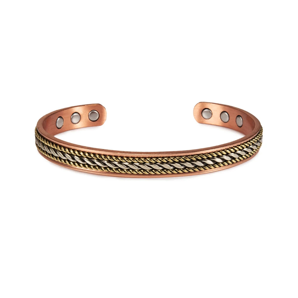 🧲 Spiritual Abacus Pure Copper Magnetic Bracelet – Adjustable Cuff for Arthritis Pain Relief