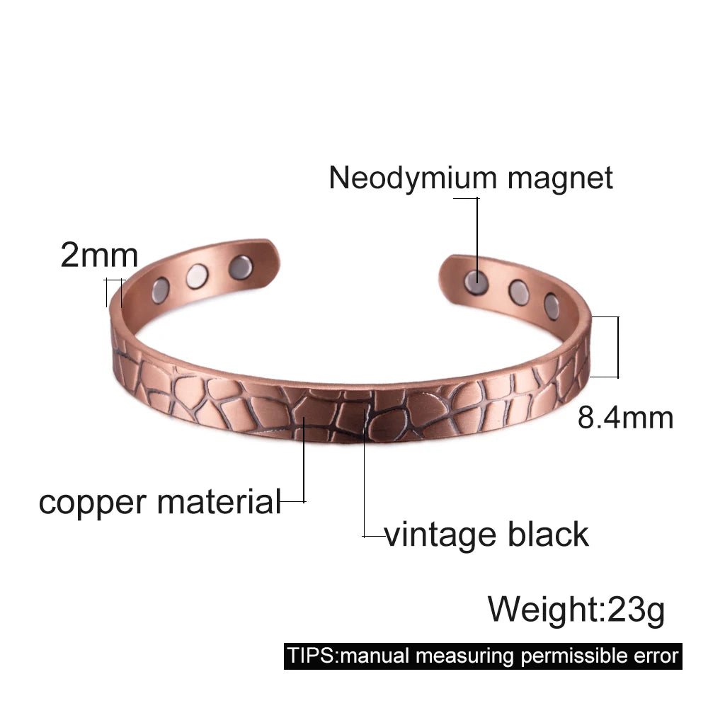 🧲 Spiritual Abacus Pure Copper Magnetic Bracelet – Adjustable Cuff for Arthritis Pain Relief