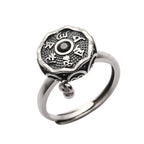 Spiritual Abacus™ Silver Prayer Wheel Ring – Tibetan OM Mantra & 7 Chakras Jewelry for Men & Women